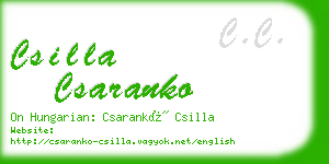 csilla csaranko business card